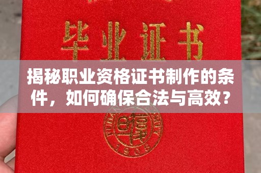 西工揭秘职业资格证书制作的条件，如何确保合法与高效？