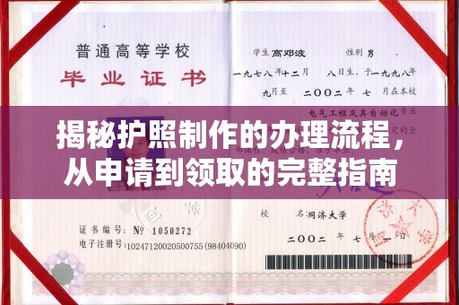 西工揭秘护照制作的办理流程，从申请到领取的完整指南