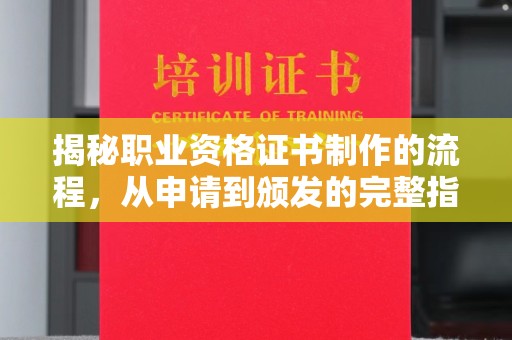 西工揭秘职业资格证书制作的流程，从申请到颁发的完整指南